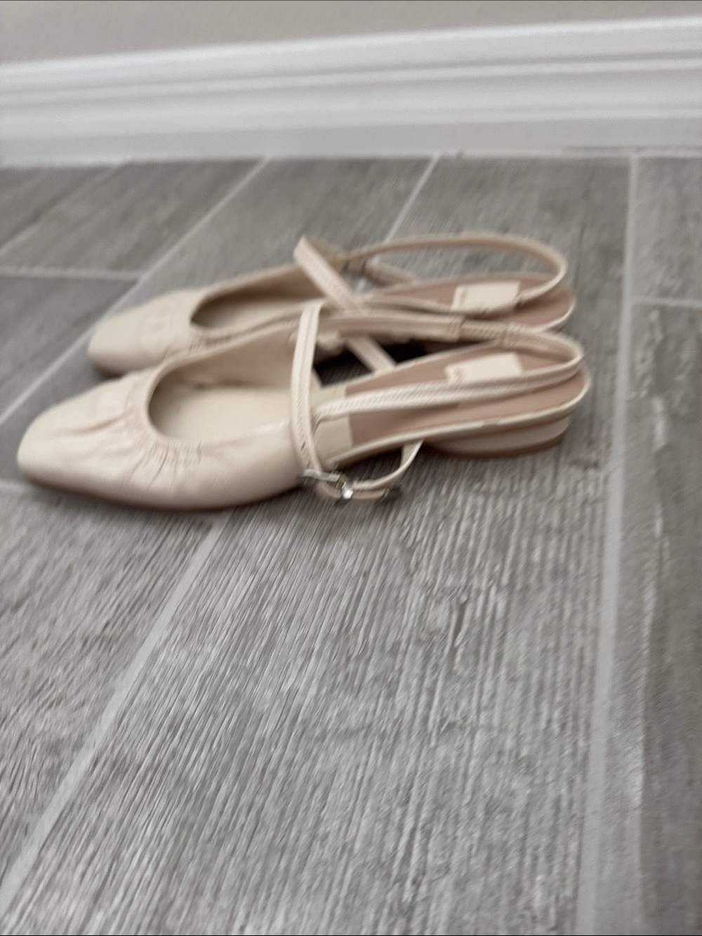 Dolce Vita Cream Leather Square-Toe Mary Jane Flats with Ankle Strap - Picture 3 of 3